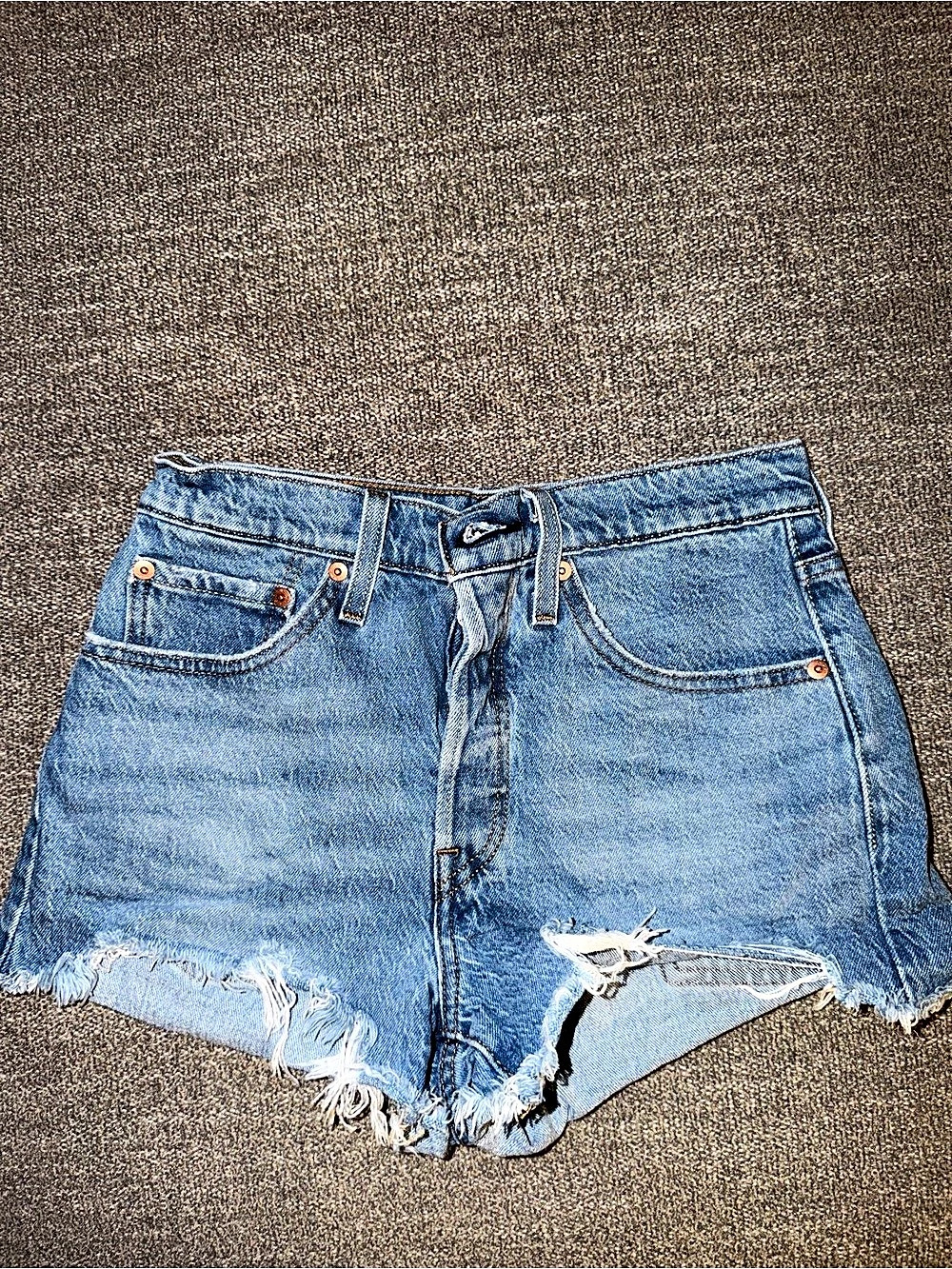Levi's 501 Denim Cutoff Jean Shorts Waist 26 Blue